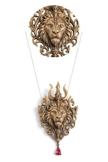 Shop_Cosa Nostraa_Gold Plated Maheshwari Trishul Brooch 