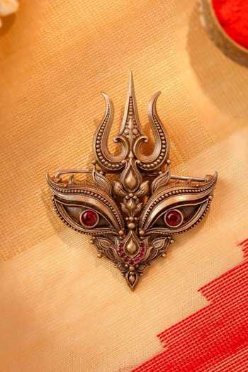Cosa Nostraa Raudramukhi Trishul Brooch 