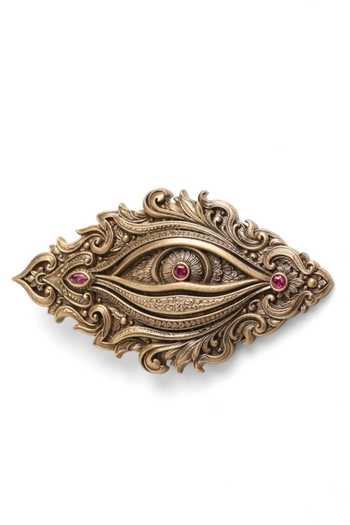 Shop_Cosa Nostraa_Gold Divya Nayan Brooch _Online_at_Aza_Fashions
