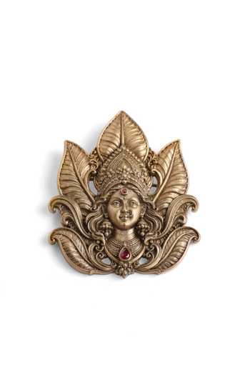 Buy_Cosa Nostraa_Gold Durga Kamal Brooch _Online_at_Aza_Fashions