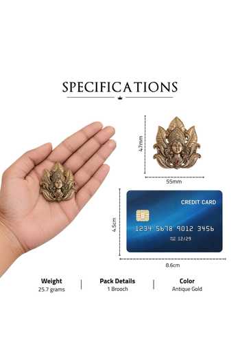 Buy_Cosa Nostraa_Gold Durga Kamal Brooch 