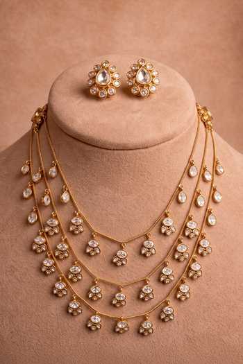 Joules By Radhika Samyani Embellished Layered Necklace Set