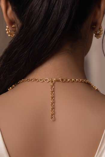 Shop Joules By Radhika Gold Plated Samyani Embellished Layered Necklace Set Online at Aza Fashions Shop_Joules By Radhika_Gold Plated Samyani Embellished Layered Necklace Set _Online_at_Aza_Fashions