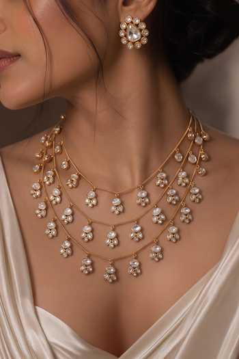 Joules By Radhika Samyani Embellished Layered Necklace Set