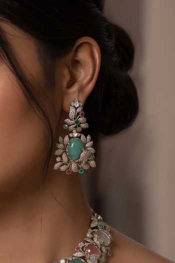 Buy_Joules By Radhika_Multi Color Vireesha Embellished Necklace Set _Online_at_Aza_Fashions