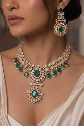 Joules By Radhika Sarevika Embellished Pendant Necklace Set
