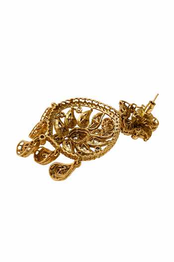 Joules By Radhika_Gold Plated Tanishaya Embellished Pendant Necklace Set _Online_at_Aza_Fashions