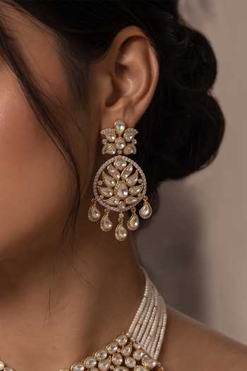 Buy_Joules By Radhika_Gold Plated Tanishaya Embellished Pendant Necklace Set _Online_at_Aza_Fashions