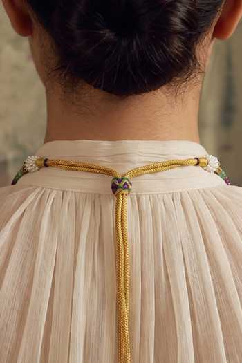 Joules By Radhika_Multi Color Azmira Embellished Long Necklace Set _Online_at_Aza_Fashions