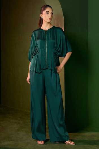 Omana By Ranjana Bothra Isla Zipper Top & Trouser Set 