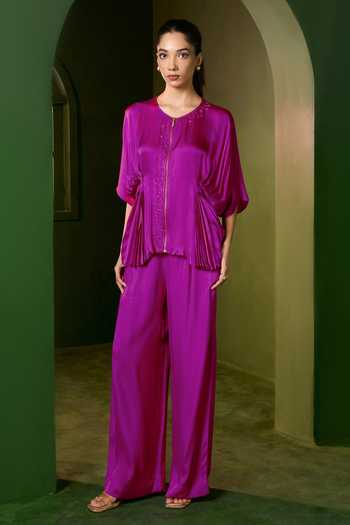 Omana By Ranjana Bothra Isla Zipper Top & Trouser Set 