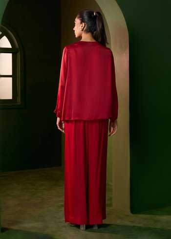 Omana By Ranjana Bothra Ivy Waist Embellished Top & Trouser Set 