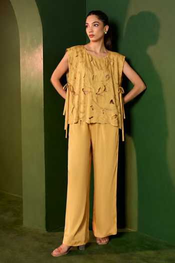Omana By Ranjana Bothra Arabella Cut Out Top & Trouser Set 