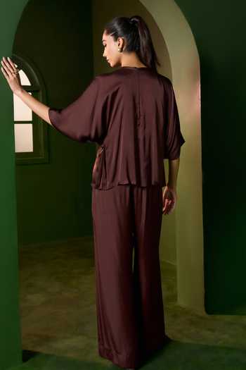 Omana By Ranjana Bothra Isla Applique Work Top & Trouser Set 