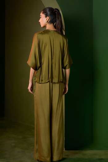 Omana By Ranjana Bothra Isla Applique Embroidered Top & Trouser Set 