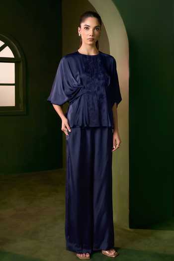 Omana By Ranjana Bothra Isla Applique Work Top & Trouser Set 