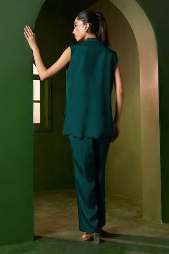 Omana By Ranjana Bothra Arabella Hand Embroidered Blazer Trouser Set 