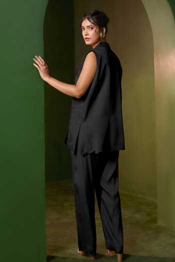 Omana By Ranjana Bothra Arabella Embroidered Blazer & Trouser Set 
