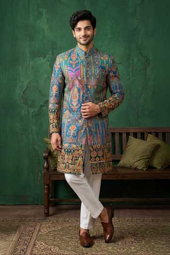 Arihant Rai Sinha Embroidered Sherwani Jacket & Pant Set