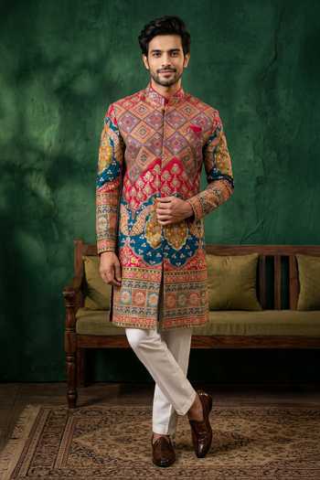 Arihant Rai Sinha Sequin Embroidered Sherwani Jacket & Pant Set 