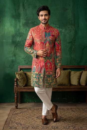 Arihant Rai Sinha Zari Embroidered Sherwani & Pant Set 