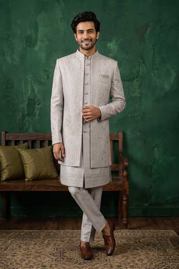 Arihant Rai Sinha Pattern Pc Sherwani Set 