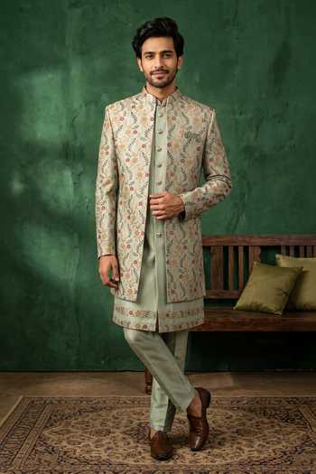 Arihant Rai Sinha Pattern Pc Sherwani Set 