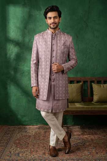 Arihant Rai Sinha Patterned Sherwani Set with Kurta & Pant 