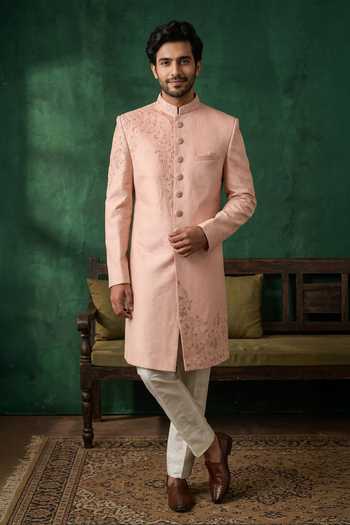 Arihant Rai Sinha Embroidered Sherwani Jacket & Pant Set Mens Indian 
