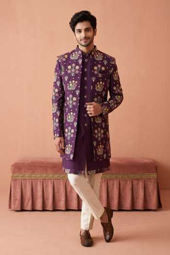 Arihant Rai Sinha Pattern PC Sherwani Set 