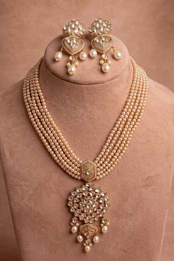 Joules By Radhika Elzara Embellished Long Necklace Set 