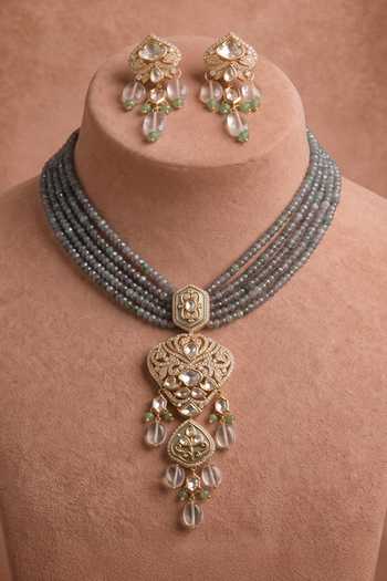Joules By Radhika Nayvella Embellished Long Necklace Set