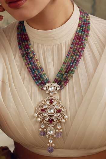 Joules By Radhika Azmira Embellished Long Necklace Set