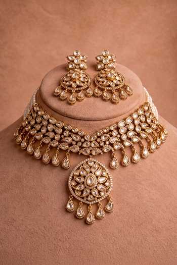 Joules By Radhika Tanishaya Embellished Pendant Necklace Set