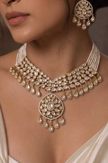 Joules By Radhika Tanishaya Embellished Pendant Necklace Set