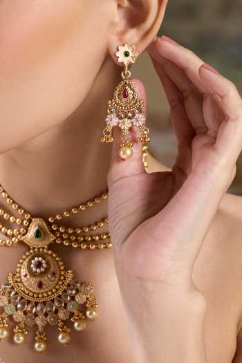 Nazaakat By Samara Singh Gold Plated Layered Embellished Necklace Set Online at Aza Fashions Nazaakat By Samara Singh_Gold Plated Layered Embellished Necklace Set _Online_at_Aza_Fashions