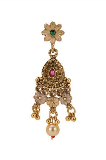 Nazaakat By Samara Singh Gold Plated Layered Embellished Necklace Set at Aza Fashions Nazaakat By Samara Singh_Gold Plated Layered Embellished Necklace Set _at_Aza_Fashions