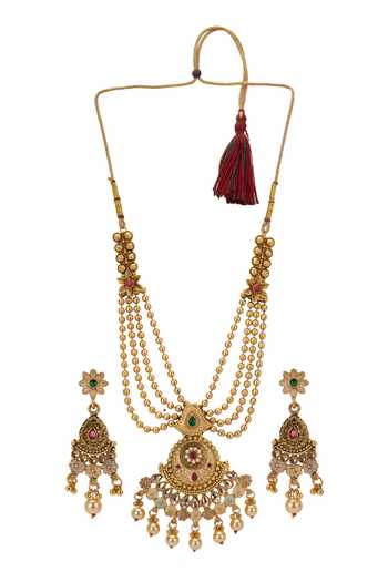 Nazaakat By Samara Singh Layered Embellished Necklace Set 