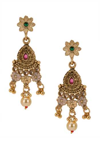 Shop Nazaakat By Samara Singh Gold Plated Layered Embellished Necklace Set Shop_Nazaakat By Samara Singh_Gold Plated Layered Embellished Necklace Set