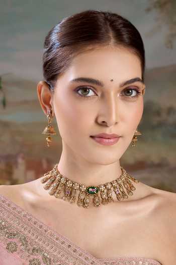 Nazaakat By Samara Singh Rajwadi Embellished Choker Necklace Set 