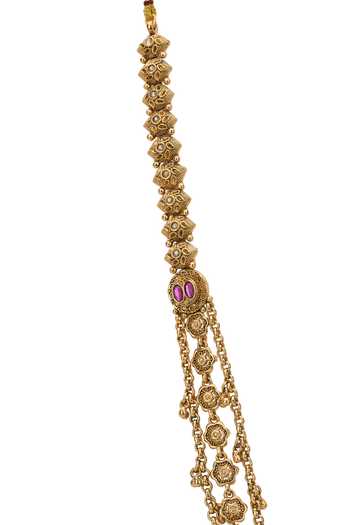 Buy Nazaakat By Samara Singh Gold Plated Rajwadi Long Floral Pendant Necklace Set Online at Aza Fashions Buy_Nazaakat By Samara Singh_Gold Plated Rajwadi Long Floral Pendant Necklace Set _Online_at_Aza_Fashions