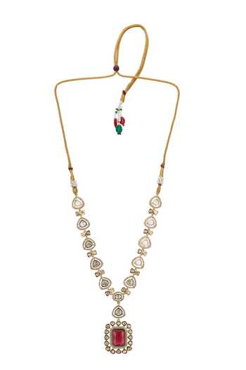 Buy Nazaakat By Samara Singh Gold Plated Stone Embellished Pendant Necklace Set Online at Aza Fashions Buy_Nazaakat By Samara Singh_Gold Plated Stone Embellished Pendant Necklace Set _Online_at_Aza_Fashions