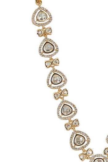 Nazaakat By Samara Singh Gold Plated Stone Drop Pendant Necklace Set Online at Aza Fashions Nazaakat By Samara Singh_Gold Plated Stone Drop Pendant Necklace Set _Online_at_Aza_Fashions