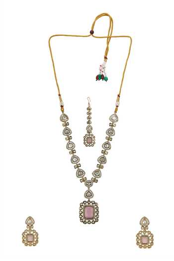 Nazaakat By Samara Singh Pastel Pendant Drop Necklace Set