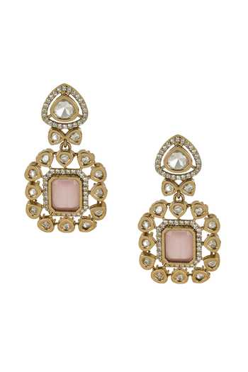 Shop Nazaakat By Samara Singh Pink Pastel Pendant Drop Necklace Set Online at Aza Fashions Shop_Nazaakat By Samara Singh_Pink Pastel Pendant Drop Necklace Set _Online_at_Aza_Fashions