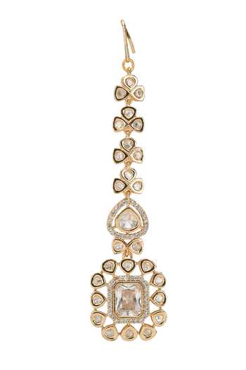 Nazaakat By Samara Singh Gold Plated Clear Stone Pendant Necklace Set at Aza Fashions Nazaakat By Samara Singh_Gold Plated Clear Stone Pendant Necklace Set _at_Aza_Fashions