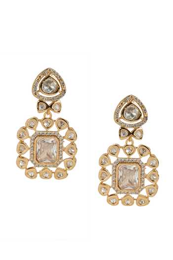 Buy Nazaakat By Samara Singh Gold Plated Clear Stone Pendant Necklace Set Buy_Nazaakat By Samara Singh_Gold Plated Clear Stone Pendant Necklace Set