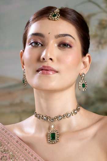 Nazaakat By Samara Singh Pendant Embellished Necklace Set