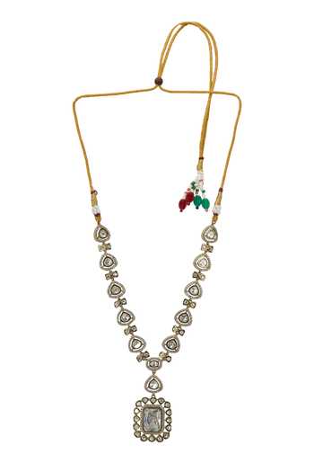 Shop Nazaakat By Samara Singh Gold Plated Pendant Drop Embellished Necklace Set Online at Aza Fashions Shop_Nazaakat By Samara Singh_Gold Plated Pendant Drop Embellished Necklace Set _Online_at_Aza_Fashions