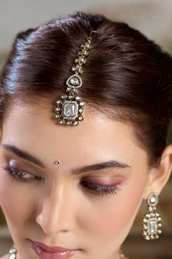 Nazaakat By Samara Singh Gold Plated Pendant Drop Embellished Necklace Set at Aza Fashions Nazaakat By Samara Singh_Gold Plated Pendant Drop Embellished Necklace Set _at_Aza_Fashions
